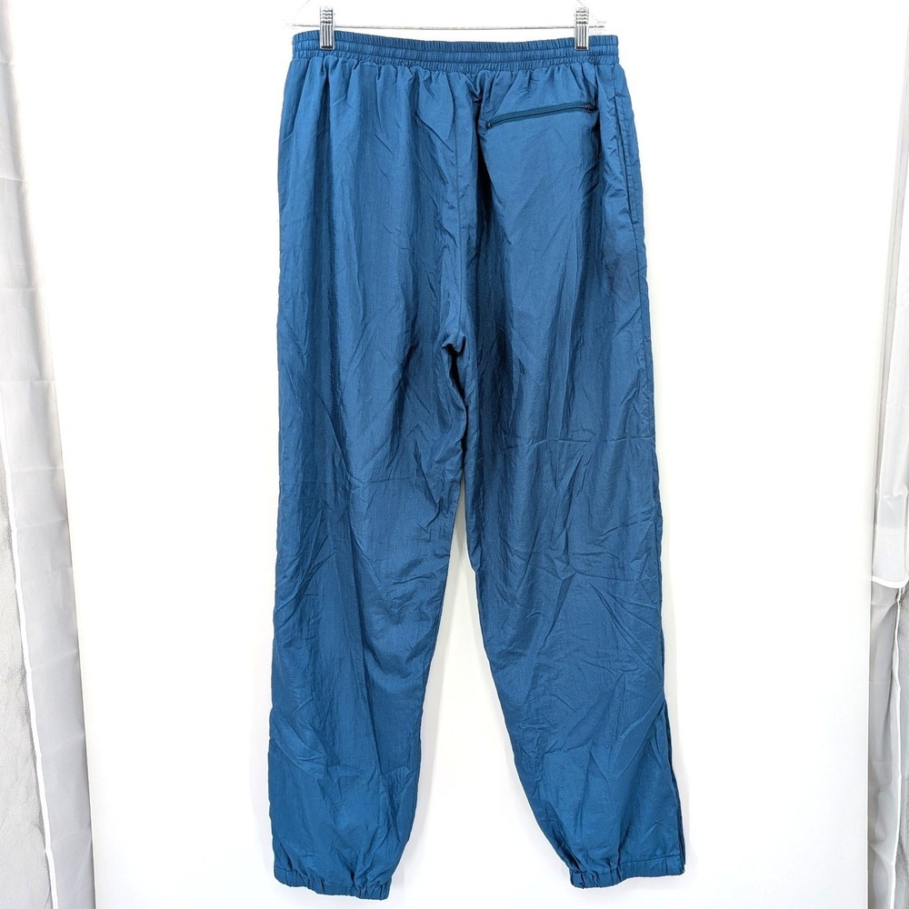Y2K Blue Nylon Jogger Pants Mens Vintage 1993 Techwear Athleisure Streetwear - Picture 2 of 9